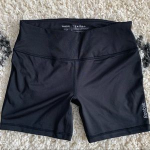 REEBOK black biker spandex shorts, size small.